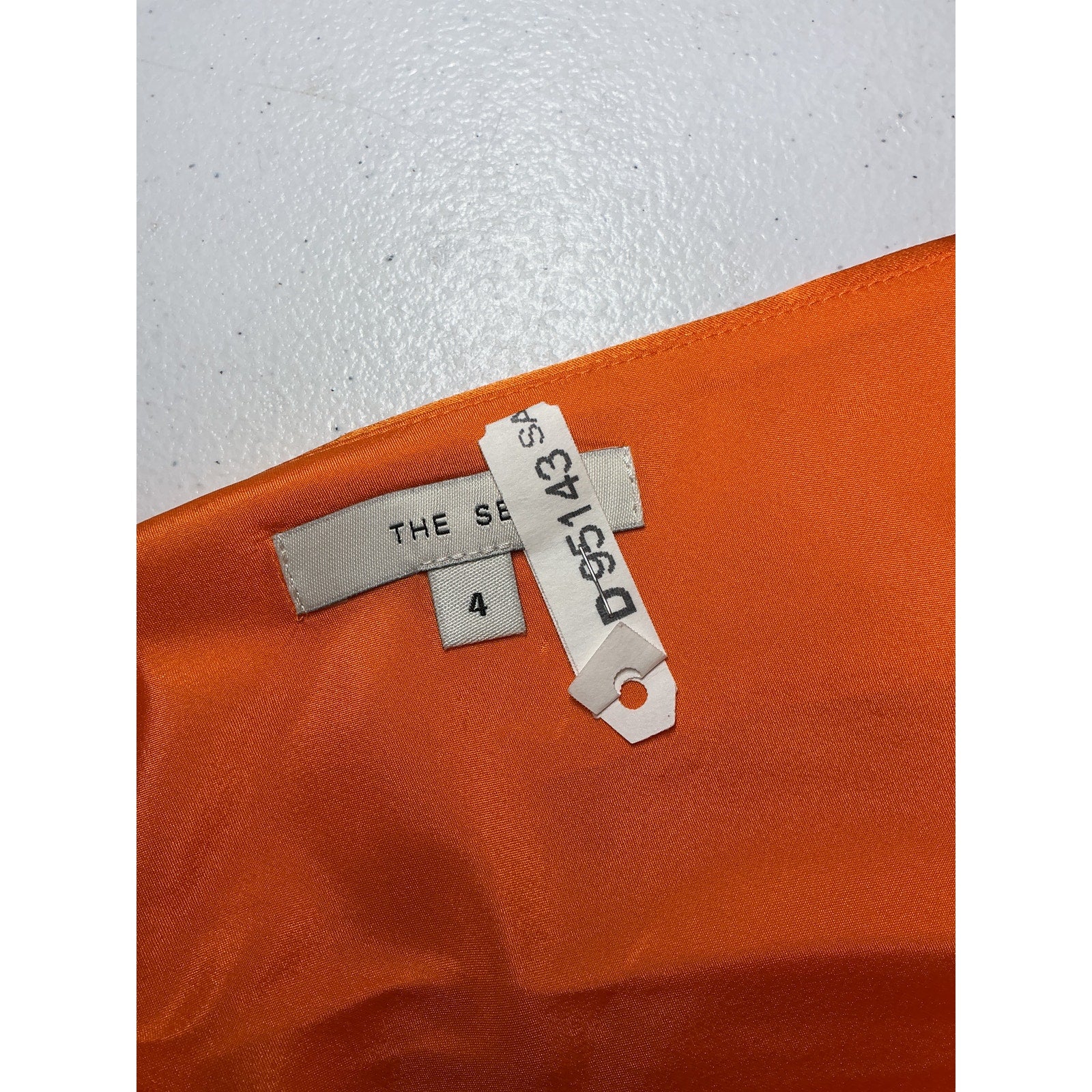 The Sei One Shoulder Orange Silk Cut Out Dress Size 4