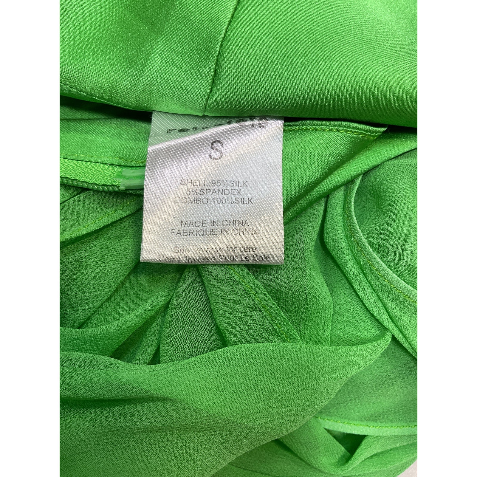 Retrofete 'Mesta' Green Silk Top Size S