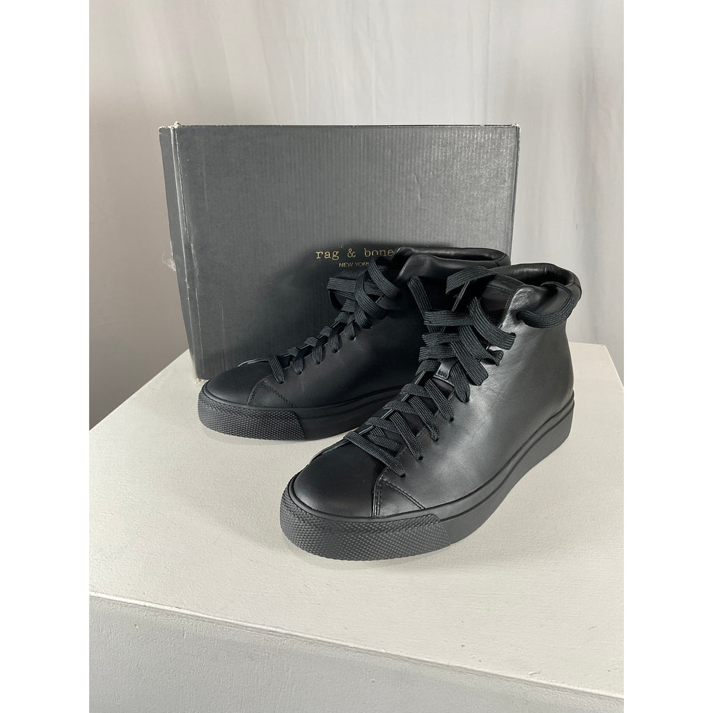 Rag & Bone Black Leather Sneakers Size 12