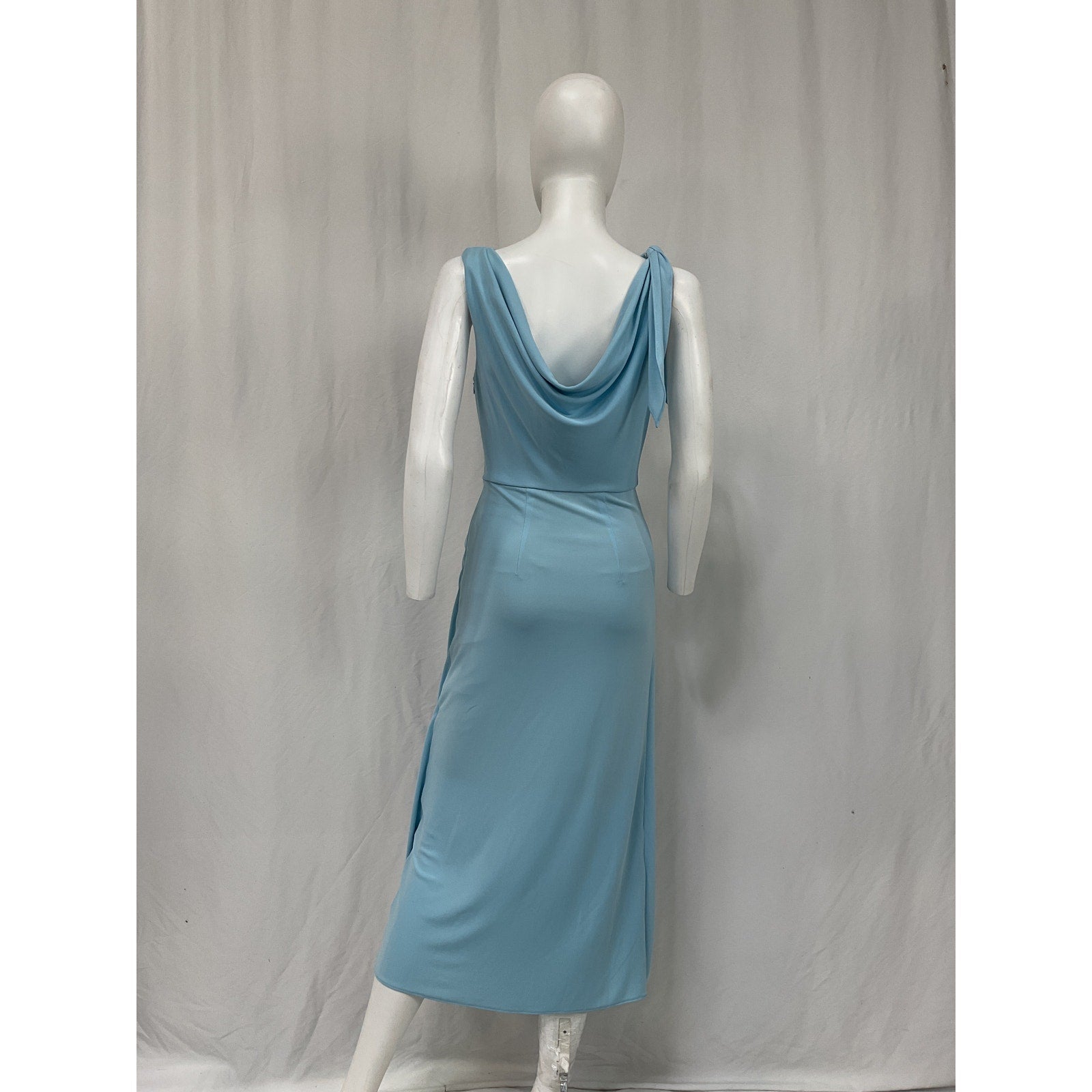 Cinq A Sept 'Odin' Blue Polyester Drape Detail Dress Size 0