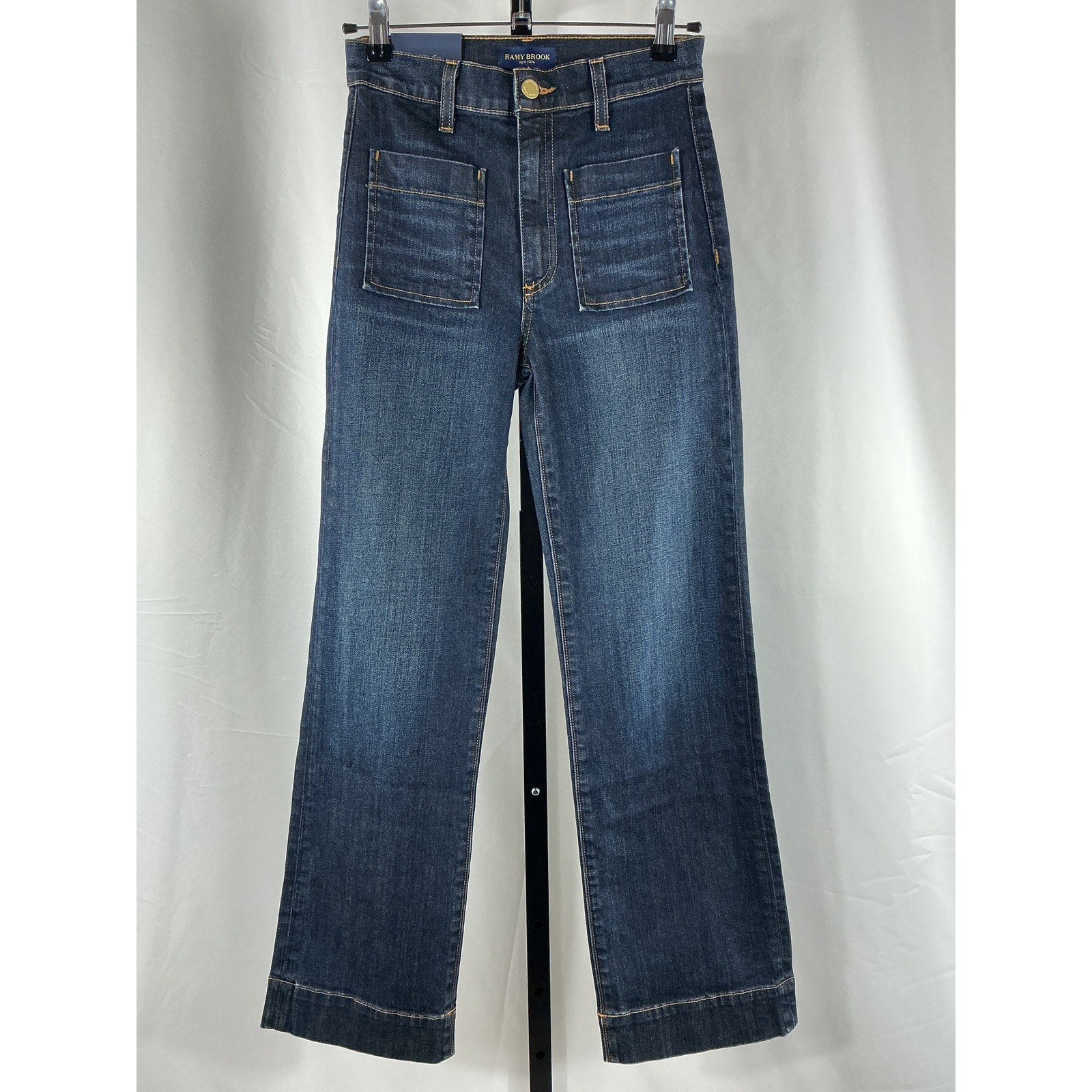 Ramy Brook 'Bailey' Blue Cotton Cropped Jean Size 24 - NWT