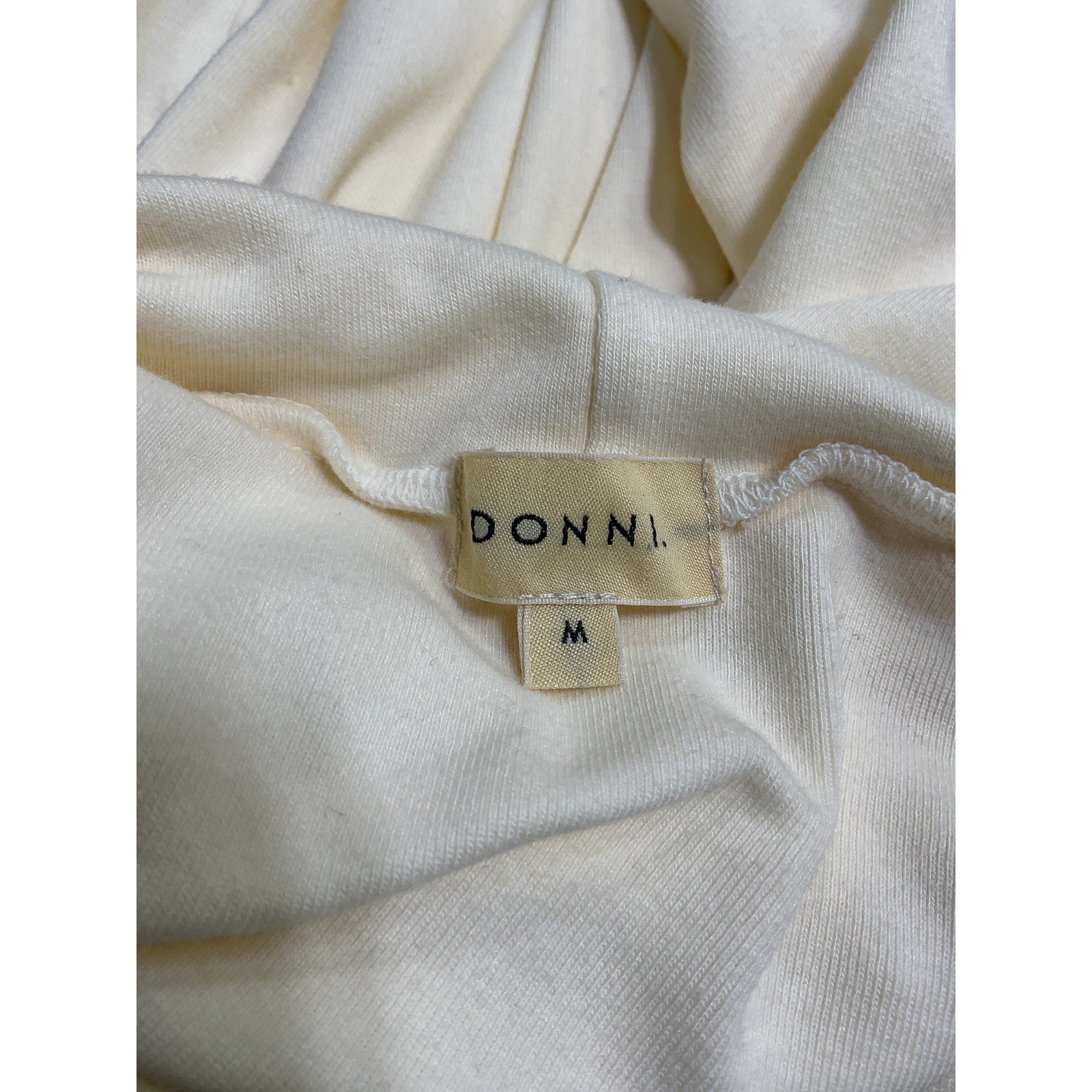 Donni. 'The Baby' White Cotton Rib Turtleneck Size M
