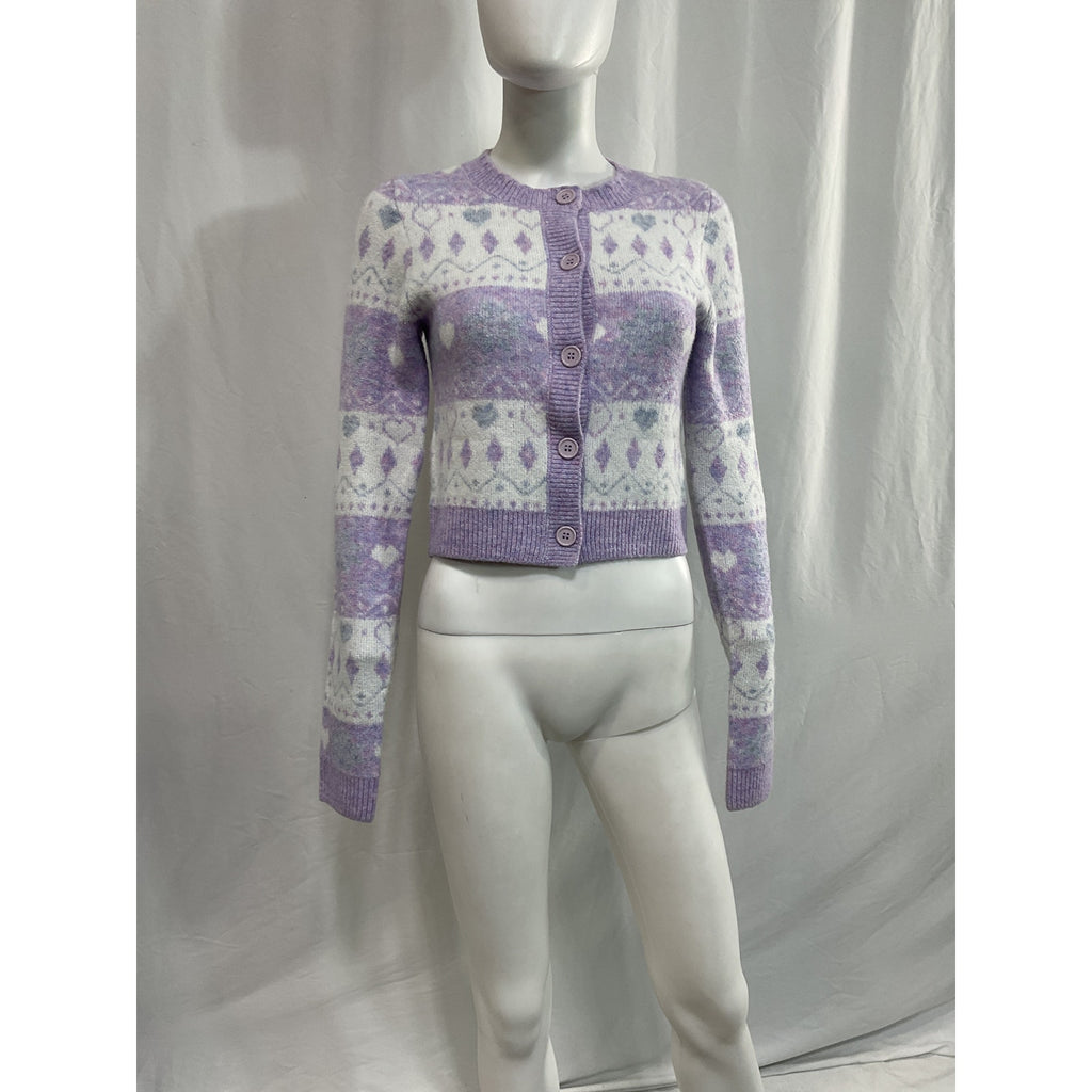 Majorelle 'Marnie' White Fair Isle Cardigan Size XS