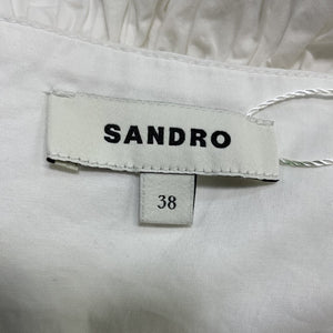 Sandro Embroidered White Poplin Maxi Skirt Size 38/US 6