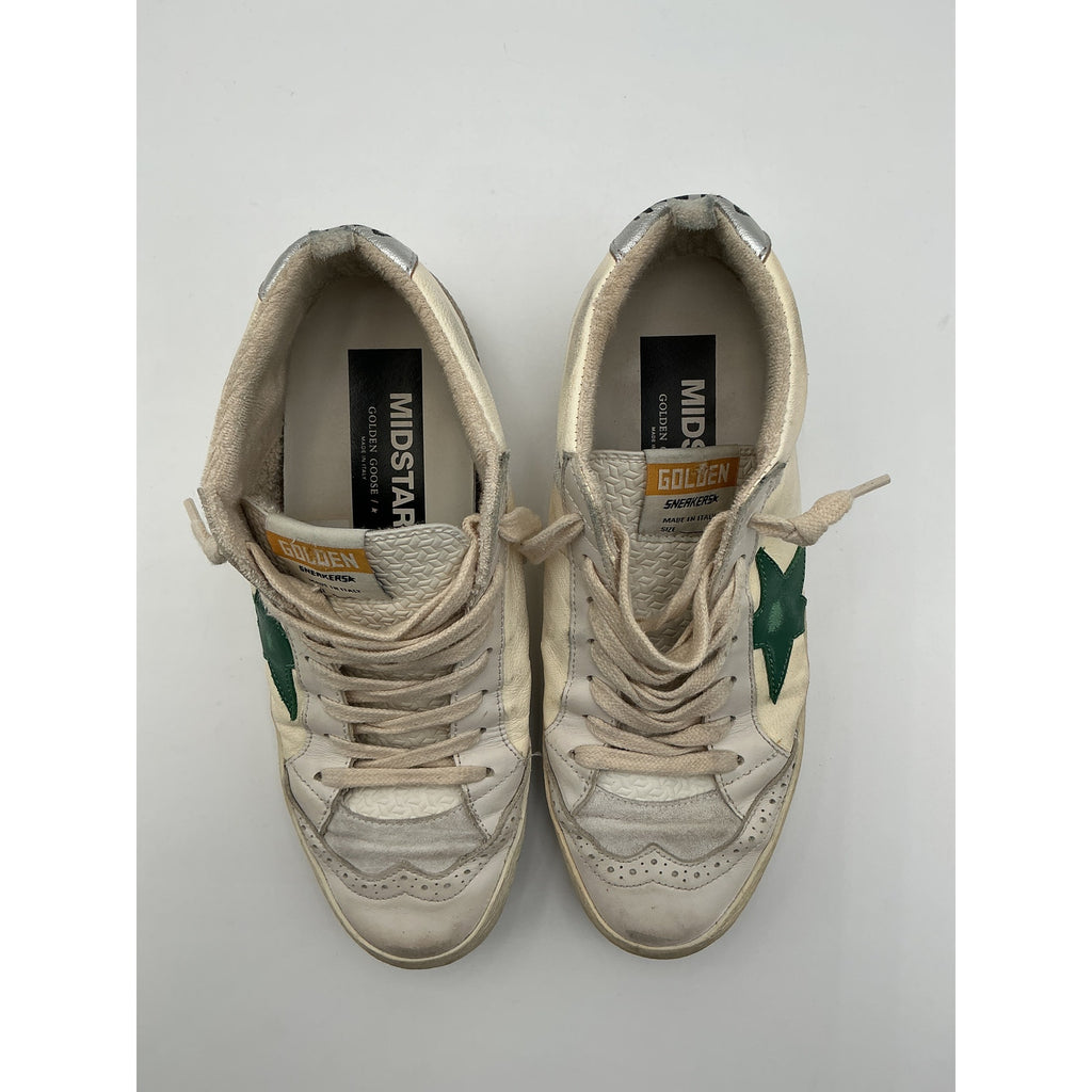 Golden Goose White Leather Mid Star Sneaker Size 8