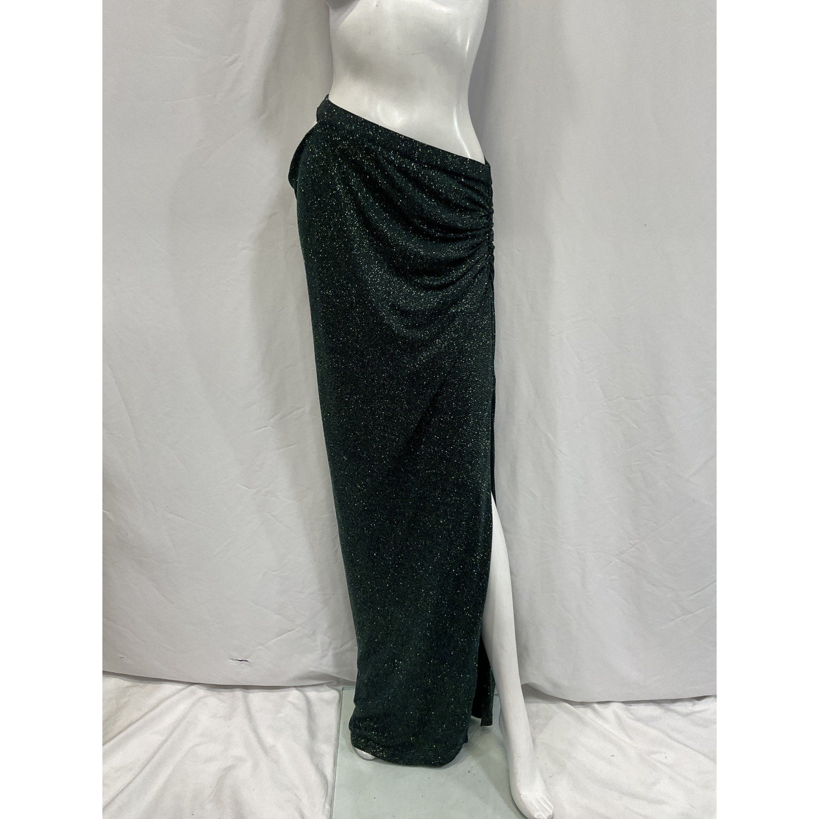 Michael Costello x Revolve 'Yolanda' Green Nylon Maxi Skirt Size M