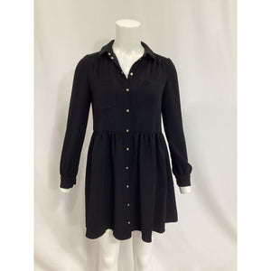 Sézane 'Leana' Black Long Sleeve Collared Dress Size 36
