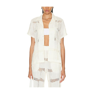 All That Remains 'Beatrice' White Patchwork Shirt Size 8
