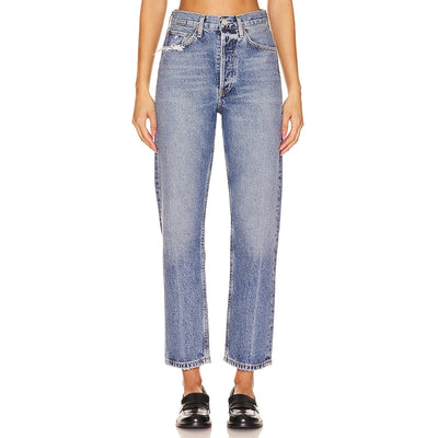 Agolde Vintage Blue 90s Crop Hooked Denim Jeans Size 25