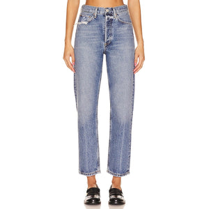 Agolde Vintage Blue 90s Crop Hooked Denim Jeans Size 25