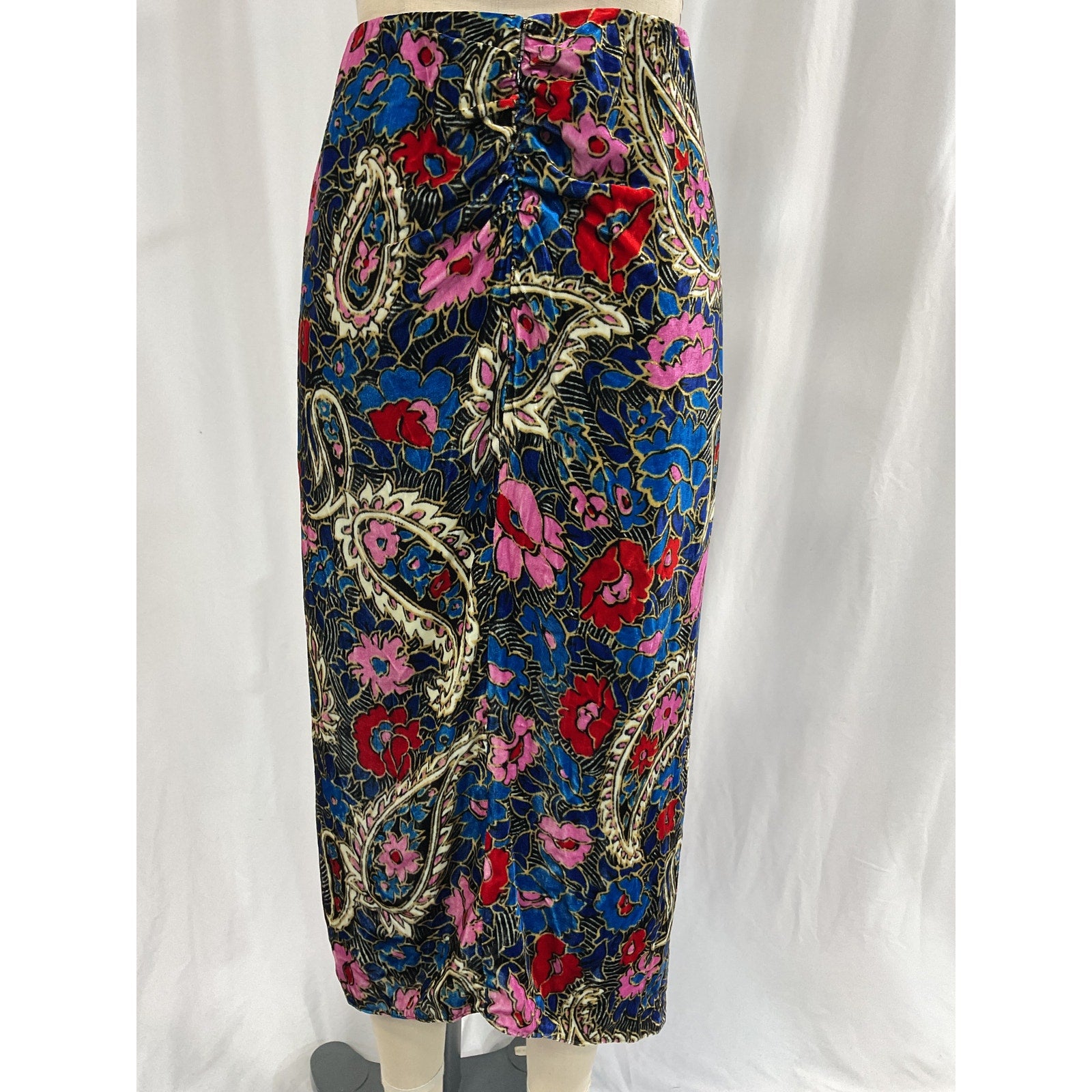 Isabel Marant 'Breenea' Blue Velvet Skirt Size 42