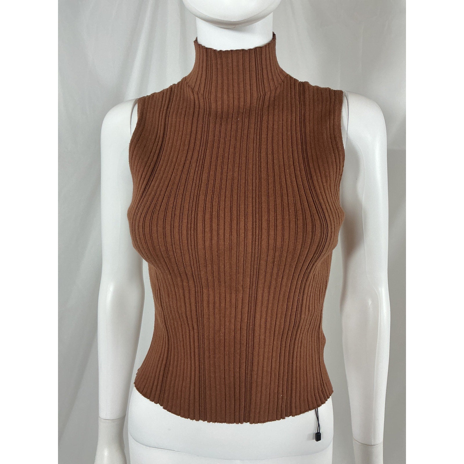 House Of Harlow 1960 X Revolve 'Katerina' Brown Cotton Sleeveless Turtleneck Top Size S