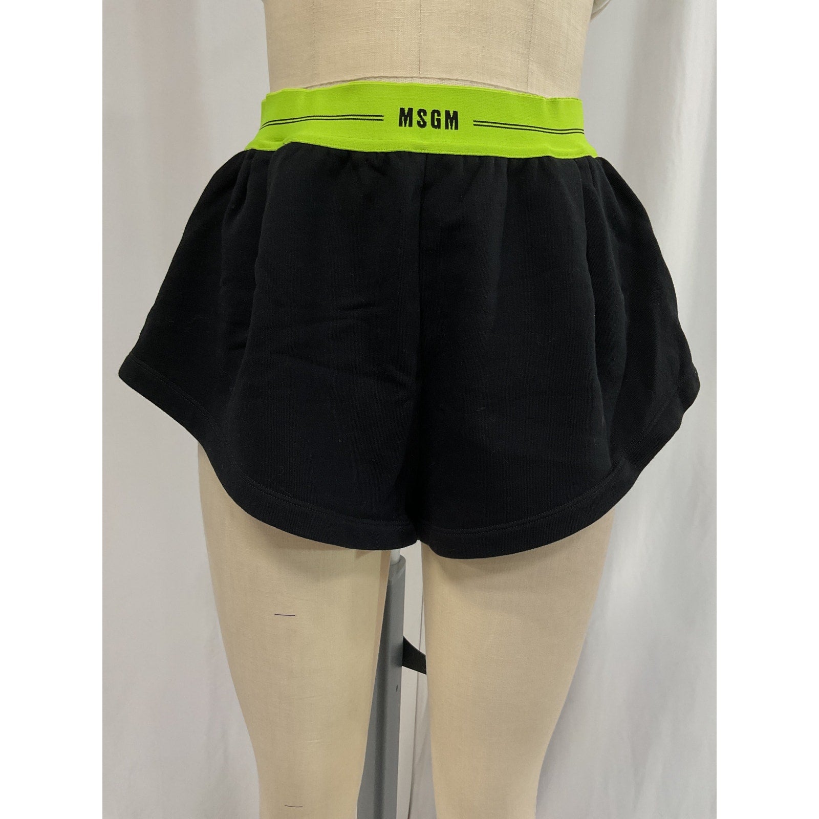 Msgm 'Logo Band' Black French Terrycloth Short Size M