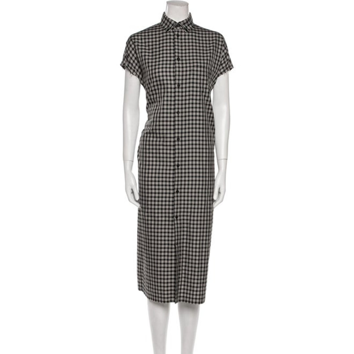 Balenciaga Oversized Black And White Plaid Shirt Dress Size 32 / US 0