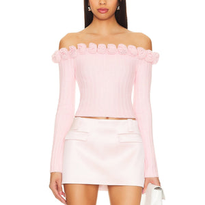 Majorelle Ribbed Pink Jalin Sweater Size XS