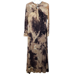 Simkhai Elegant Macadamia Rock Crystal Print Etta Gown Size M