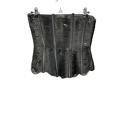 Miaou 'Hannah' Black Polyurethane Jewett Edition Flux Corset Size XS