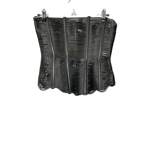 Miaou 'Hannah' Black Polyurethane Jewett Edition Flux Corset Size XS