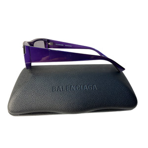 Balenciaga Purple Shield Rectangular Sunglasses