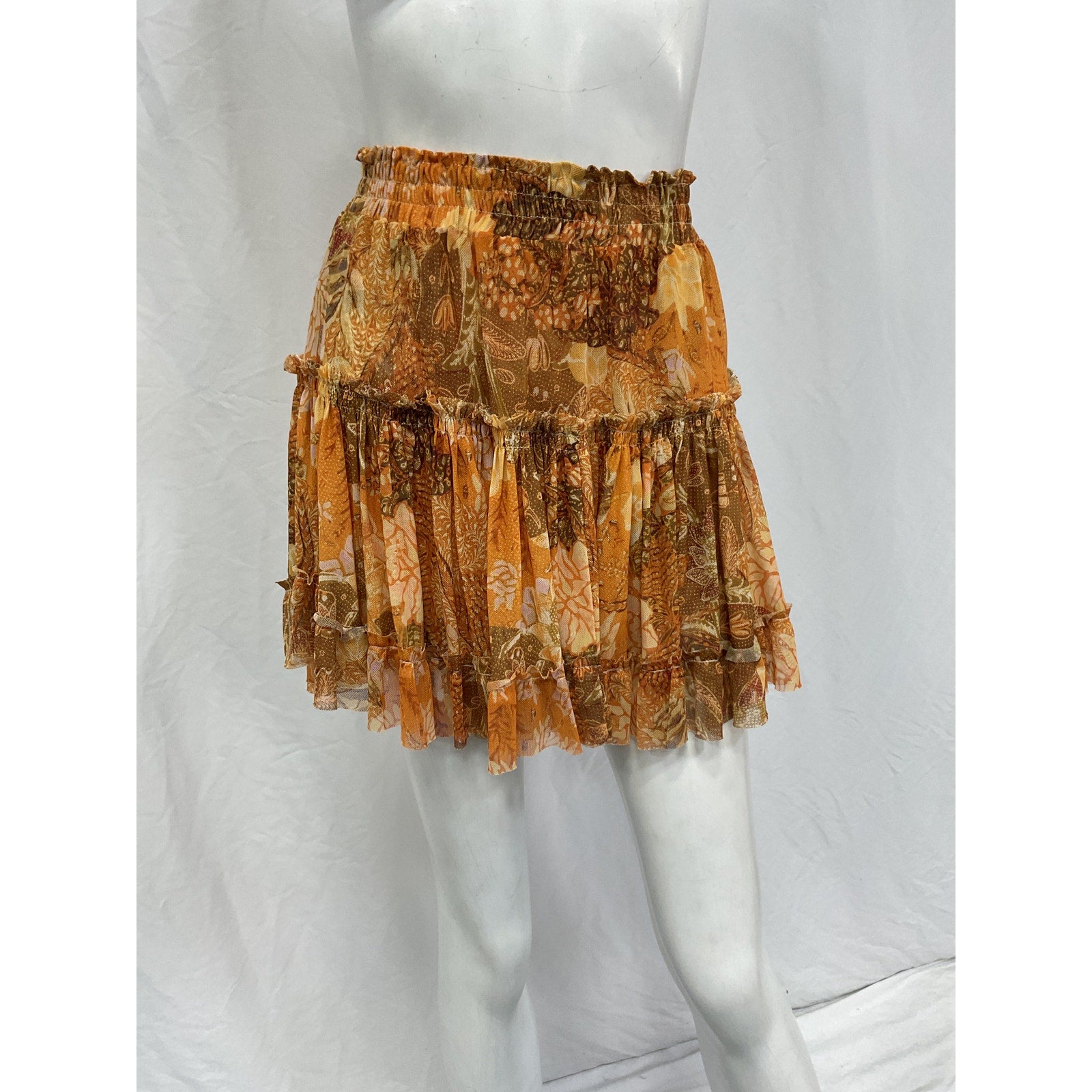 Misa Los Angeles 'Marion' Gold Polyester Skirt Size XS