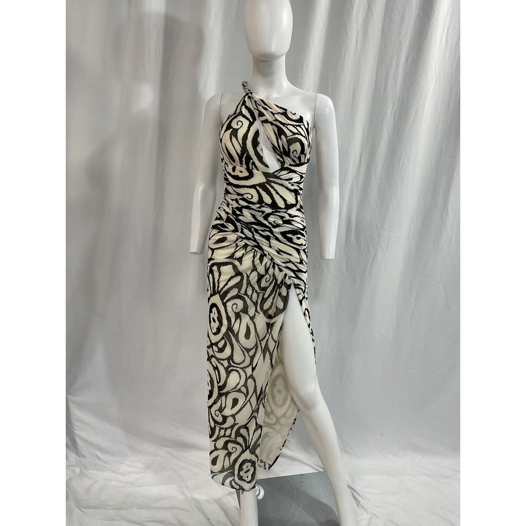 Nicholas 'Drue' White Draped Asymmetrical One Shoulder Midi Dress Size 4