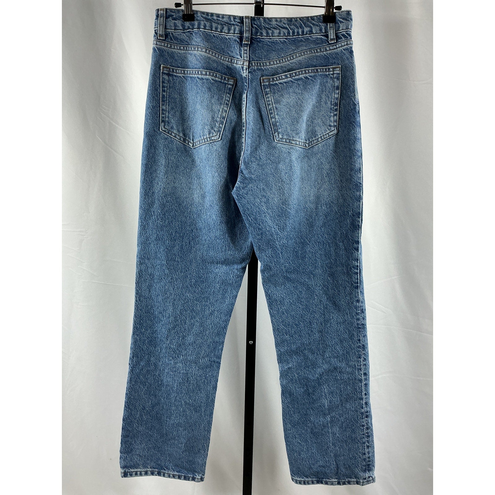 Reformation 'Cynthia' Blue Cotton High Rise Straight Jeans Size 28