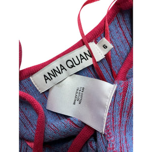 Anna Quan Ribbed Red And Blue Tanesha Mini Dress Size 6