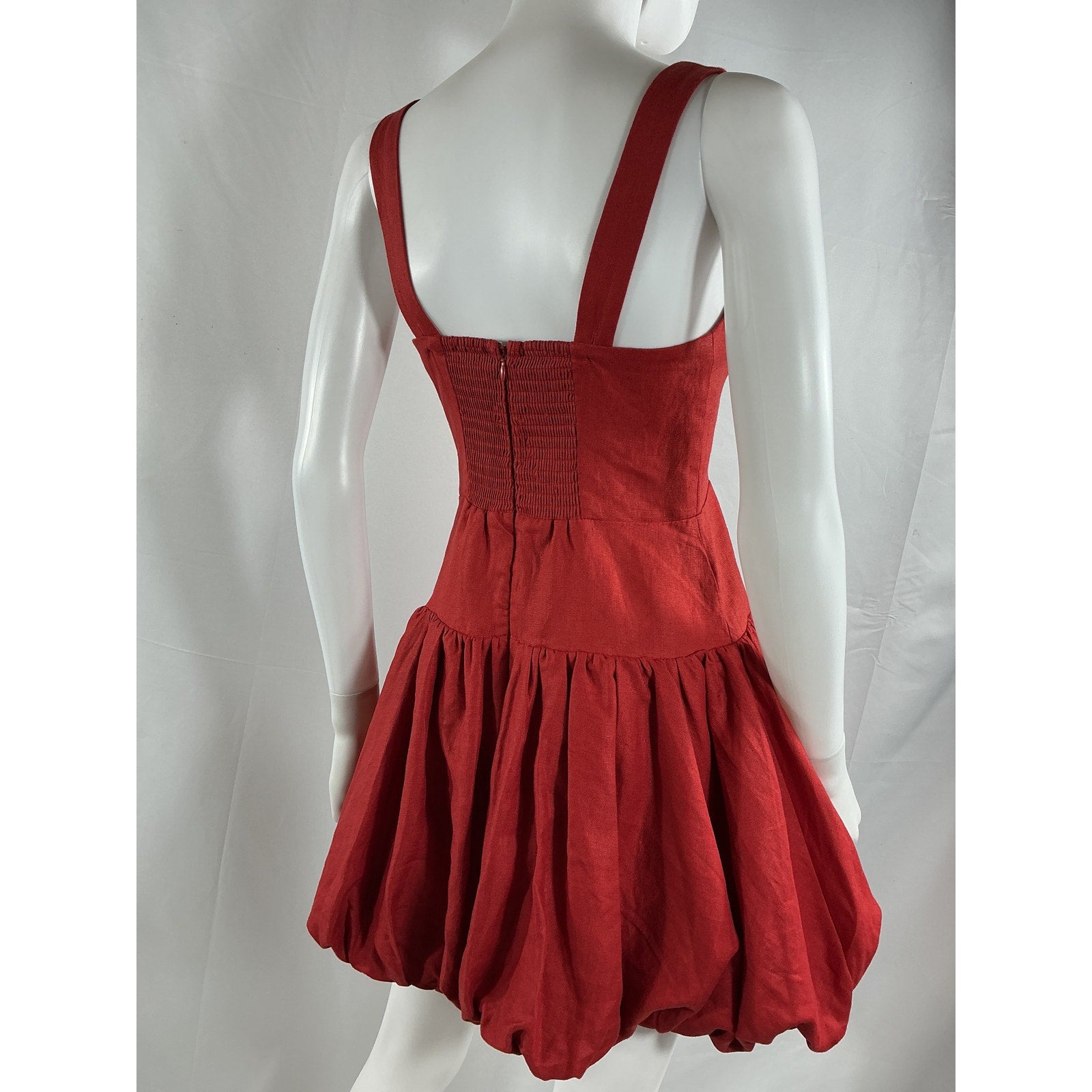 Reformation 'Delia' Red Linen Dress Size 2