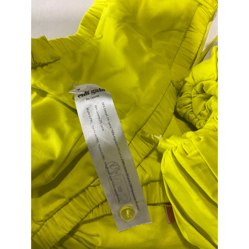 Cult Gaia 'Carly' Yellow Polyester Top Size 4 - NWT