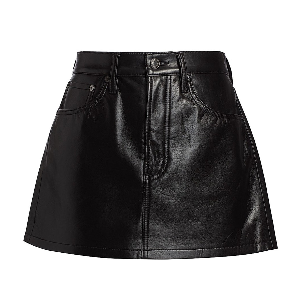 Agolde Sleek Black Liv Mini Skirt Size 24