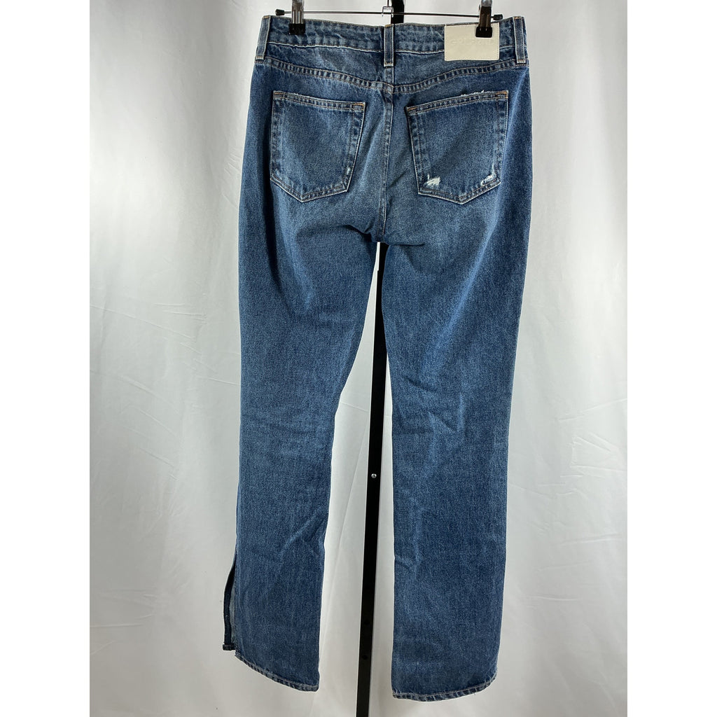 Grlfrnd 'Hailey' Blue Cotton Low Rise Slim Boot Size 26