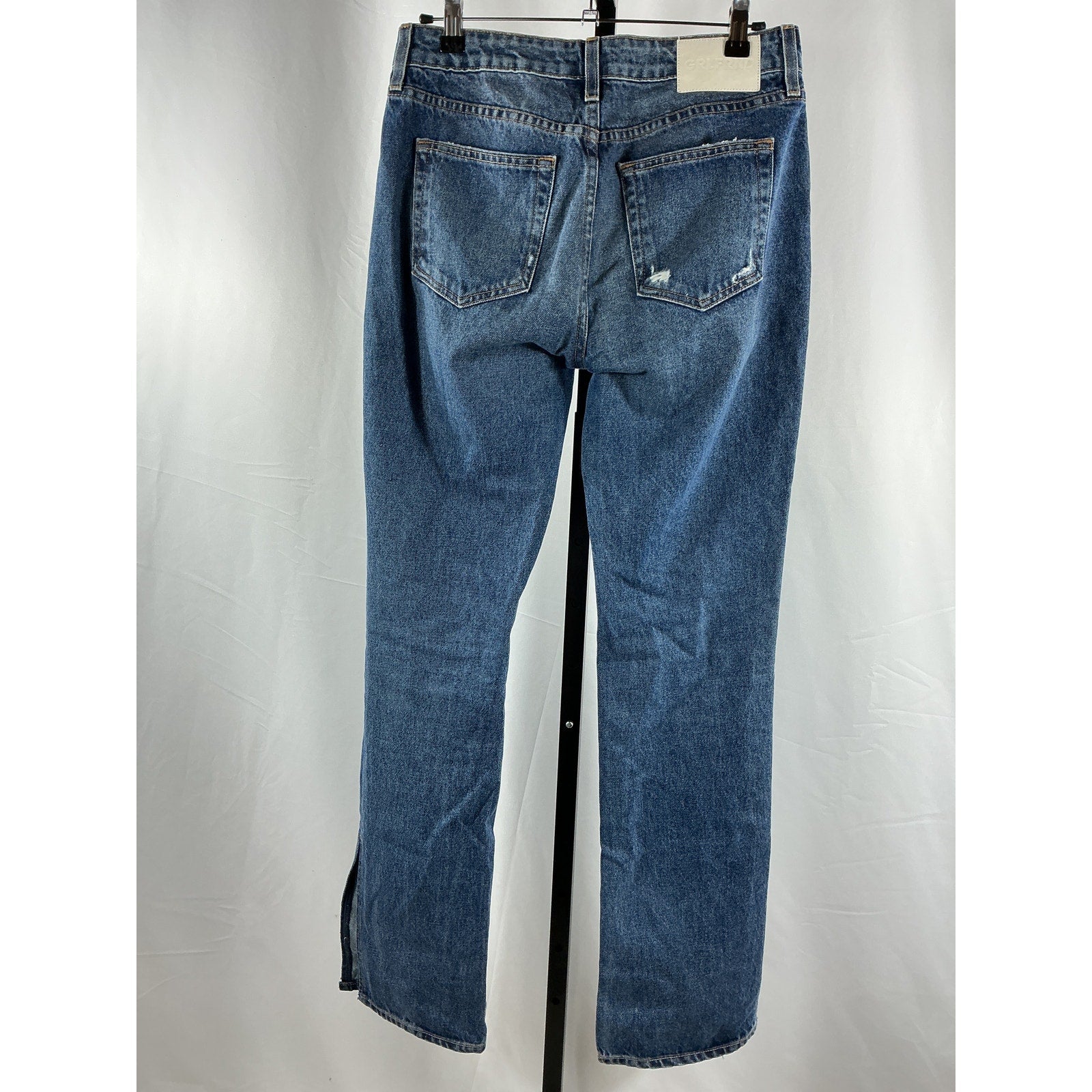 Grlfrnd 'Hailey' Blue Cotton Low Rise Slim Boot Size 26