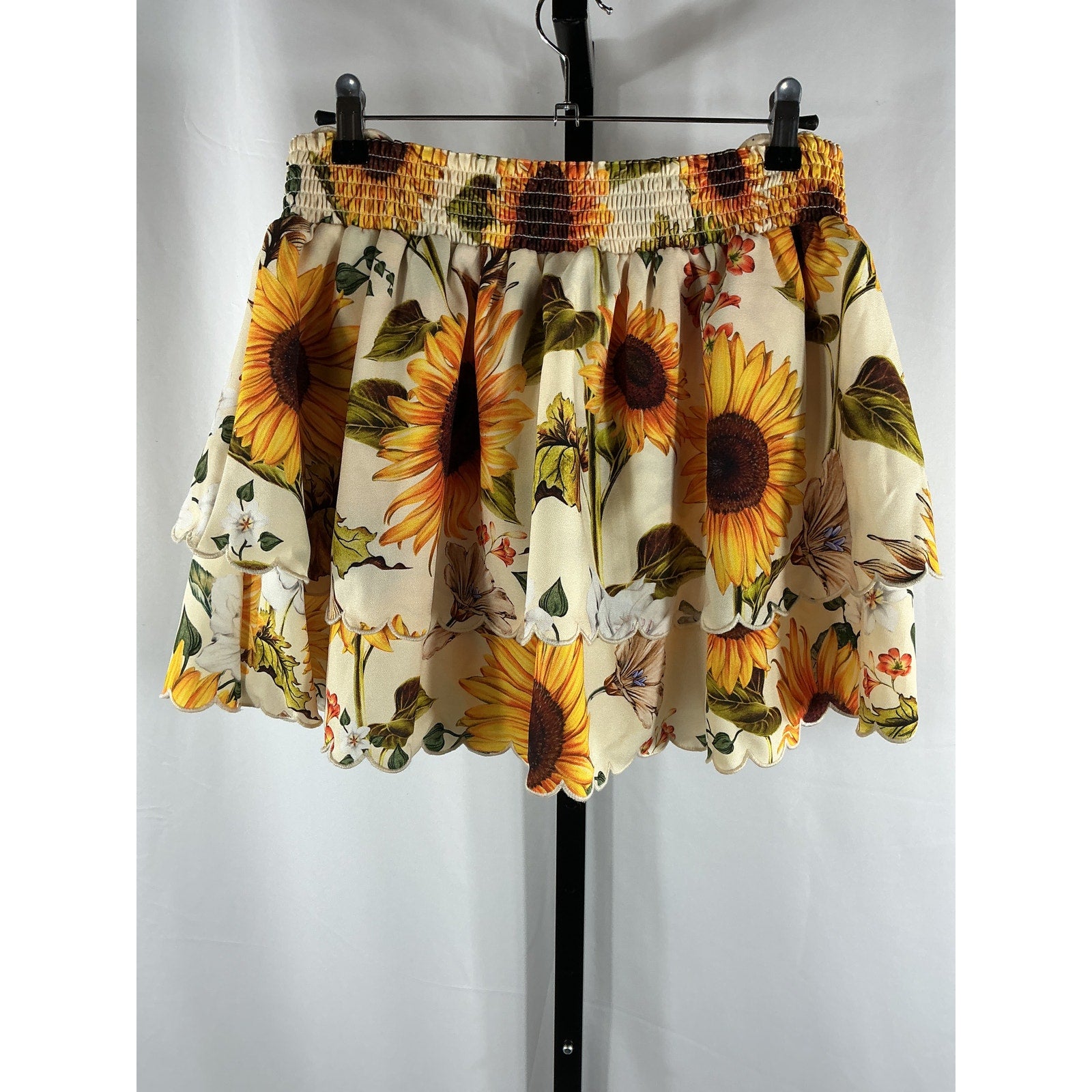 Agua Bendita 'Cooper' Yellow Polyester Skirt Size L