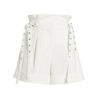 3.1 Phillip Lim Textured White Paperbag Waist Shorts Size 00