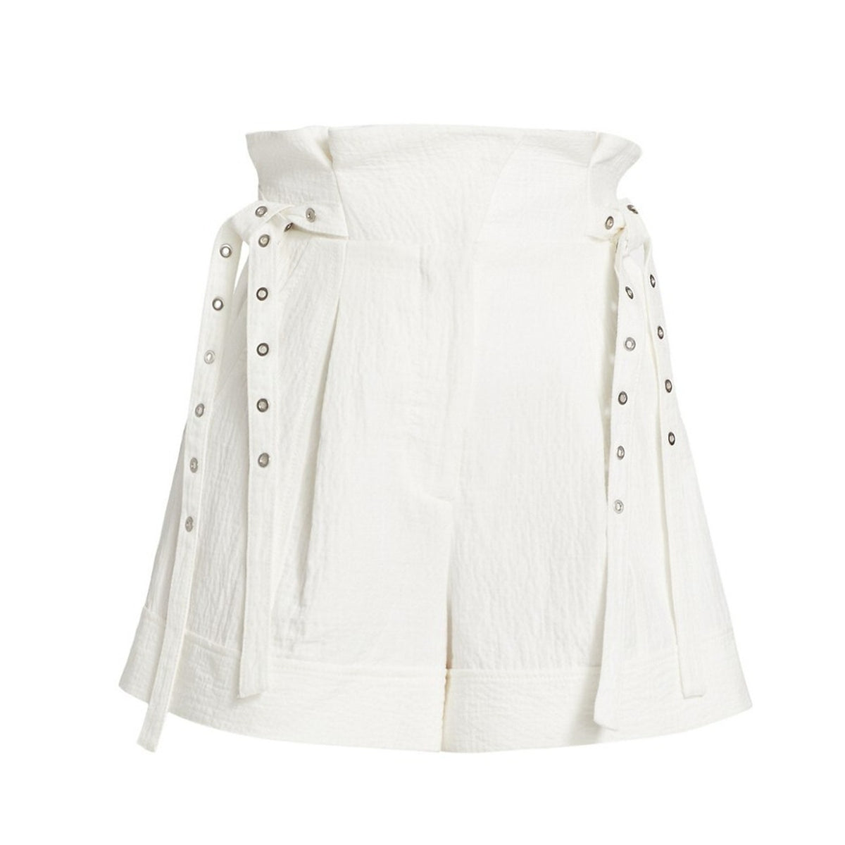 3.1 Phillip Lim Textured White Paperbag Waist Shorts Size 00