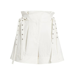 3.1 Phillip Lim Textured White Paperbag Waist Shorts Size 00
