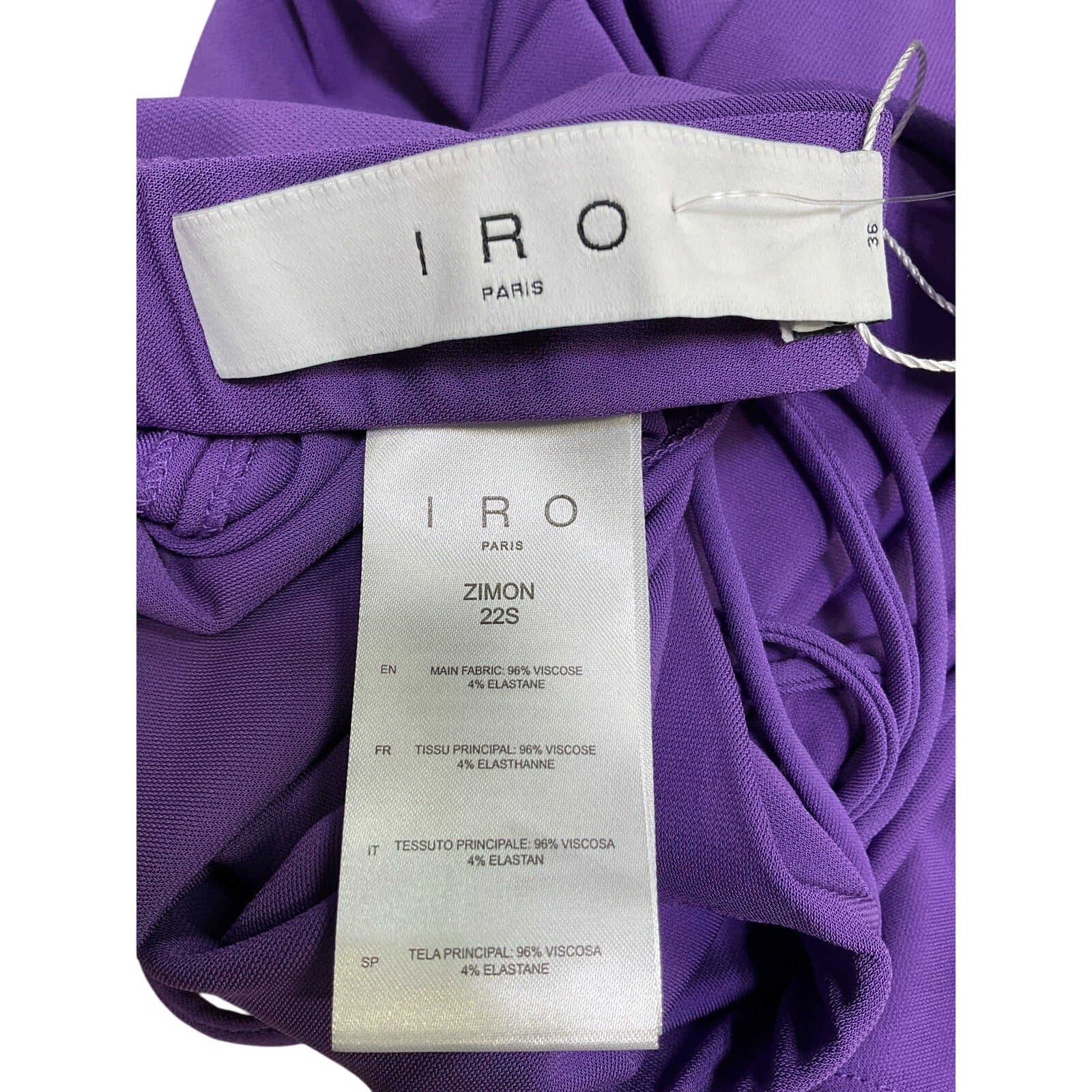 Iro 'Zimon' Purple Viscose Straight Midi Skirt Size 36 NWT
