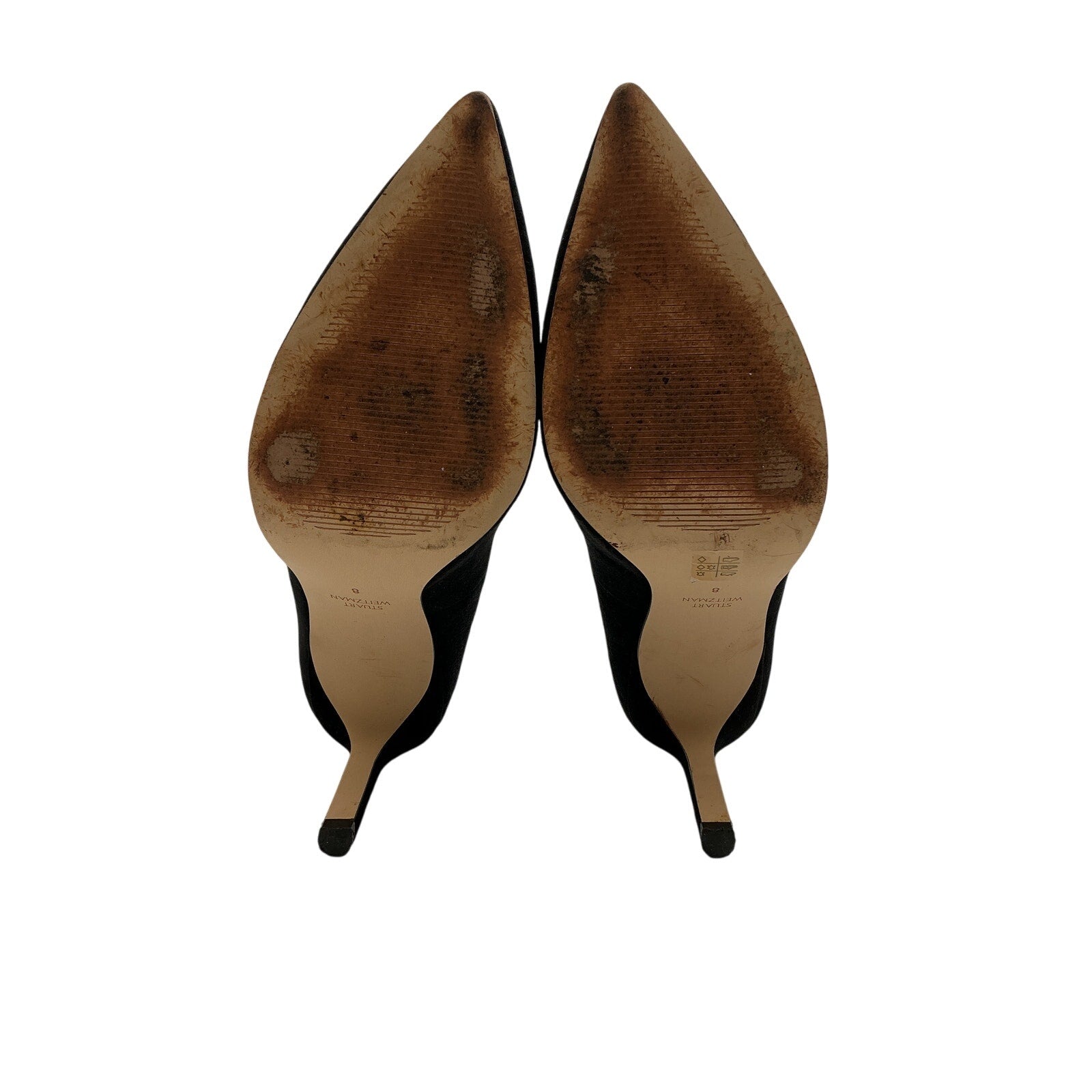 Stuart Weitzman 'Leigh' Black Suede 95 Suede Pumps Size 8