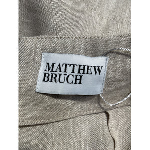 Matthew Bruch Beige Linen Cargo Wrap Mini Skirt Size 3
