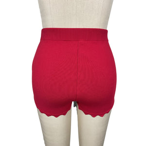 Helsa Ribbed Red Elvira Shorts Size XS