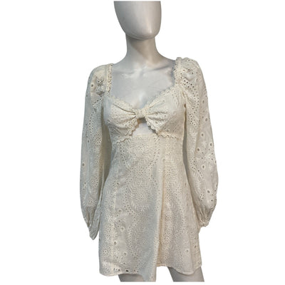 Majorelle Embroidered White Lizzy Mini Dress Size XS
