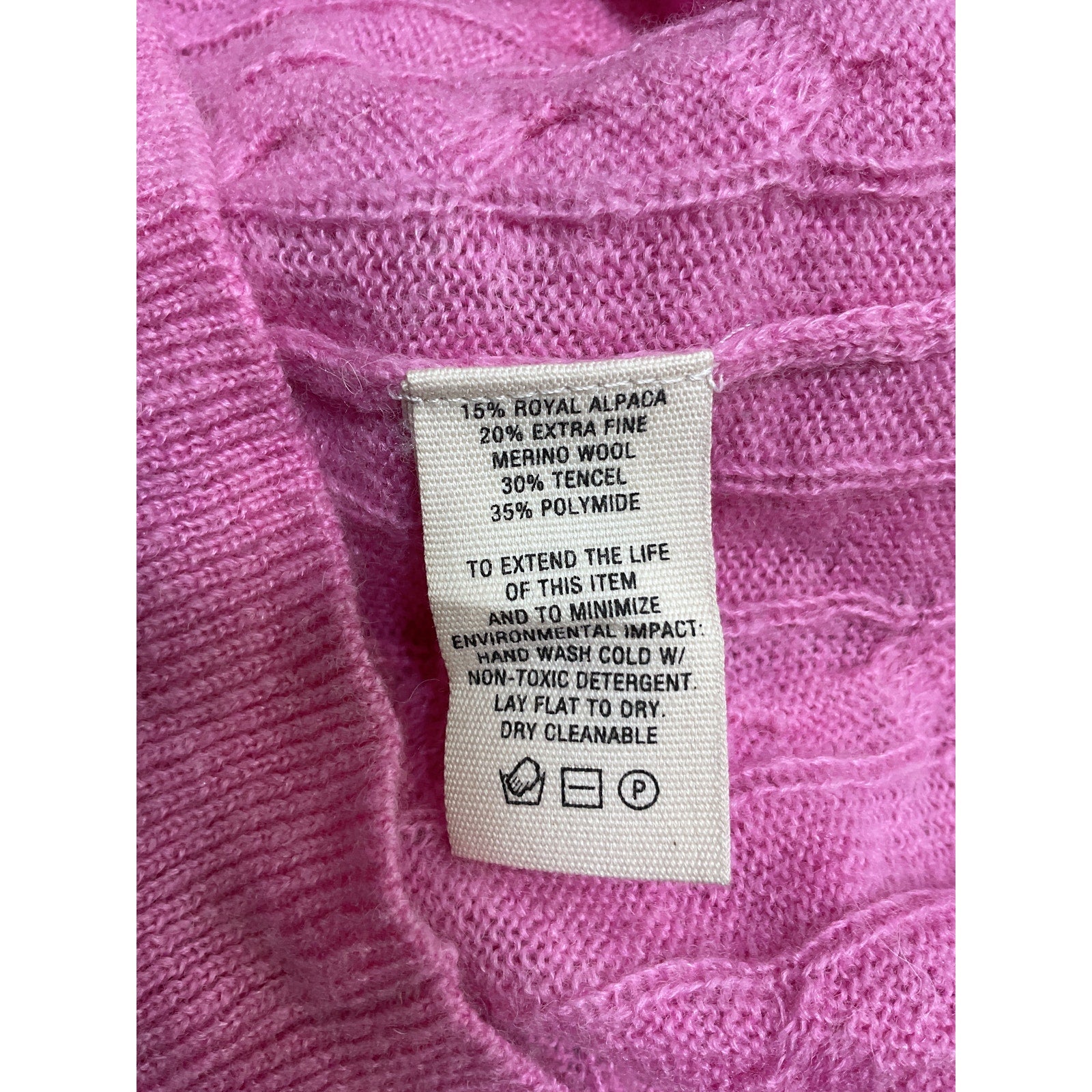 Alex Mill 'Mini' Pink Polyamide Cable Cardigan Size S