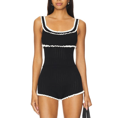 Majorelle Ruffled Black Brielle Tank Top Size S