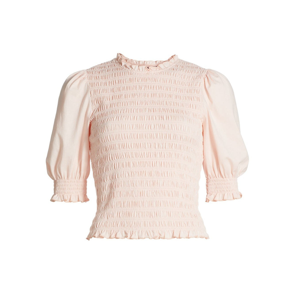 Veronica Beard 'Langston' Pink Cotton Smocked Top Size XS