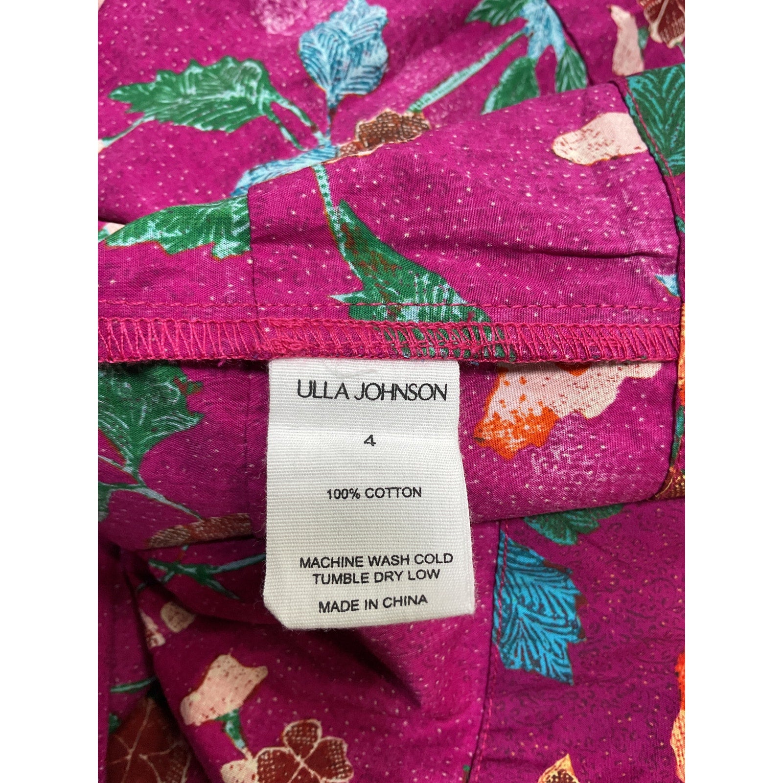 Ulla Johnson 'Brienne' Pink Cotton Dress Size 4