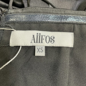 Aiifos Ruched Black Sandy Mini Dress Size XS NWT