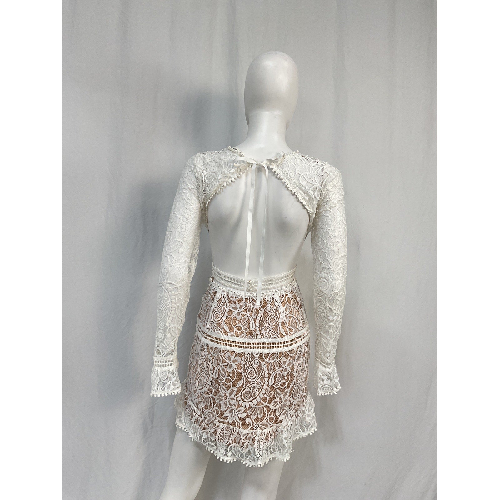 For Love & Lemons 'Emerie' White Nylon Cut Out Dress Size S