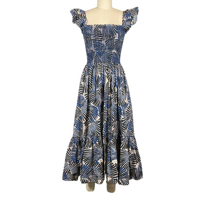 Cara Cara Smocked Blue Pink Ruby Dress Size XS