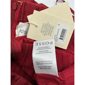Posse 'Aurelia' Red Ramie Strapless Top Size S