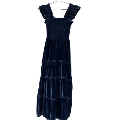 Hill House Home Velvet Blue Ellie Nap Dress Size XS